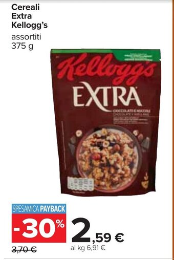 Carrefour Cereali Extra Kellogg's assortiti 375 g offerta