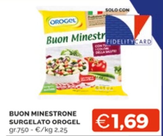 Mercatò Extra BUON MINESTRONE SURGELATO OROGEL GR.750 offerta