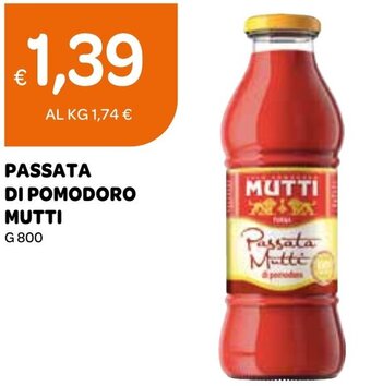 Ekom PASSATA DI POMODORO MUTTI G 800 offerta