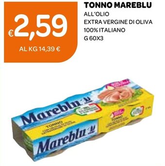 Ekom TONNO MAREBLU ALL'OLIO EXTRA VERGINE DI OLIVA 100% ITALIANO G 60X3 offerta
