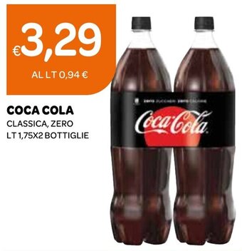 Ekom COCA COLA CLASSICA, ZERO LT 1,75X2 BOTTIGLIE offerta