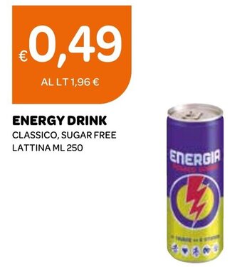 Ekom ENERGY DRINK CLASSICO, SUGAR FREE LATTINA ML 250 offerta