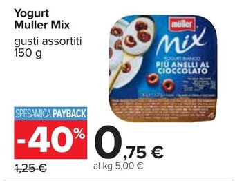 Carrefour Yogurt Muller Mix gusti assortiti 150 g offerta