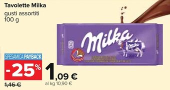 Carrefour Tavolette Milka gusti assortiti 100 g offerta