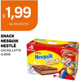 Ekom SNACK NESQUIK NESTLÉ CACAO, LATTE G 26X8 offerta