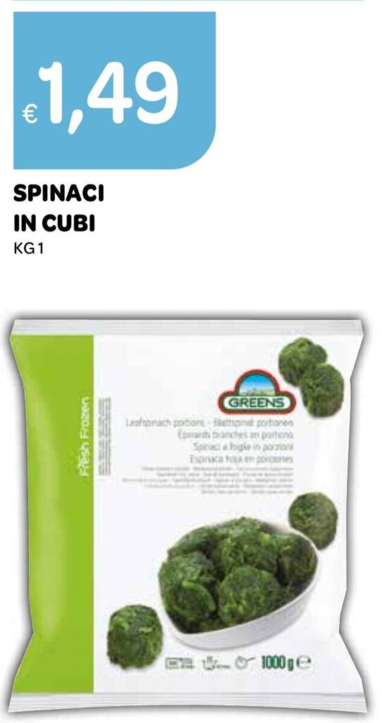 Ekom SPINACI IN CUBI KG 1 offerta