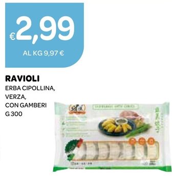 Ekom RAVIOLI ERBA CIPOLLINA, VERZA, CON GAMBERI G 300 offerta