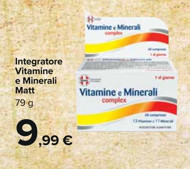 Carrefour Integratore Vitamine e Minerali Matt 79 g offerta