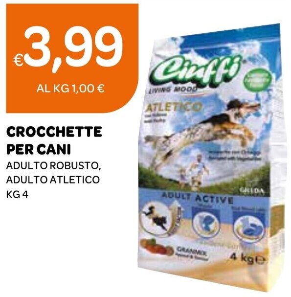 Ekom CROCCHETTE PER CANI ADULTO ROBUSTO, ADULTO ATLETICO KG 4 offerta