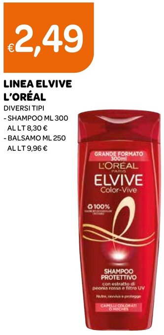 LINEA ELVIVE L'ORÉAL DIVERSI TIPI SHAMPOO ML 300