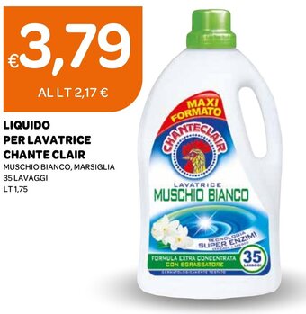 Ekom LIQUIDO PER LAVATRICE CHANTE CLAIR MUSCHIO BIANCO, MARSIGLIA 35 LAVAGGI LT 1,75 offerta