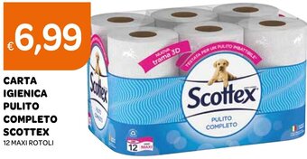 Ekom CARTA IGIENICA PULITO COMPLETO SCOTTEX 12 MAXI ROTOLI offerta