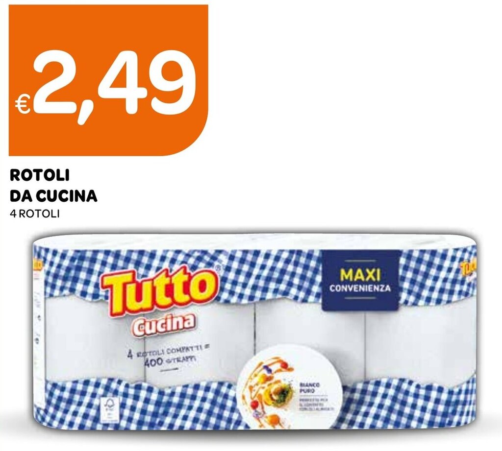 Ekom ROTOLI DA CUCINA 4 ROTOLI offerta