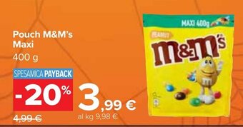 Carrefour Pouch M&M's Maxi 400 g offerta