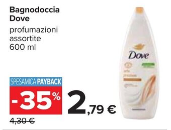Carrefour Bagnodoccia Dove profumazioni assortite 600 ml offerta