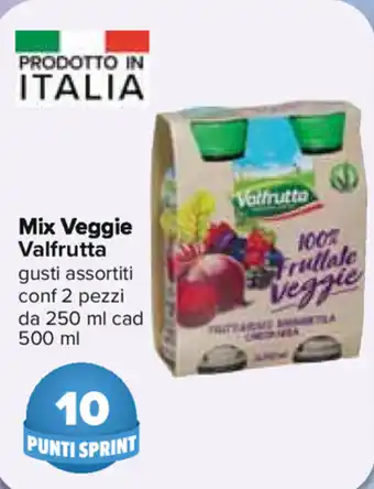 Carrefour Valfrutta Mix Veggie 2 pezzi 250ml cad 500ml offerta
