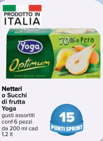 Carrefour Yoga Nettari o succhi di frutta 6 pezzi 200ml cad 1,2lt offerta
