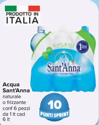Carrefour Sant'Anna Acqua 6 pezzi 1lt cad 6lt offerta