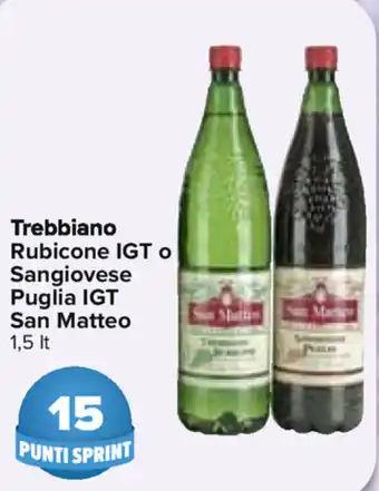San Matteo Trebbiano Rubicone IGT o Sangiovese Puglia IGT 1,5lt