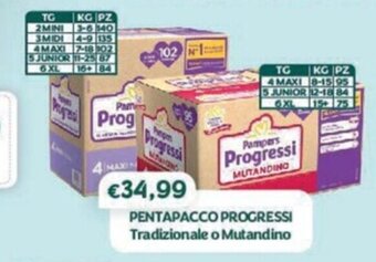 Ideal Bimbo PAMPERS PENTAPACCO PROGRESSI Tradizionale o Mutandino offerta