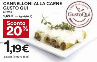 Coop CANNELLONI ALLA CARNE GUSTO QUI offerta