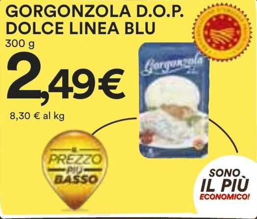 Coop GORGONZOLA D.O.P. DOLCE LINEA BLU 300 g offerta
