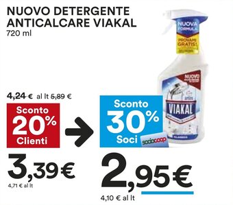 Coop NUOVO DETERGENTE ANTICALCARE VIAKAL 720 ml offerta