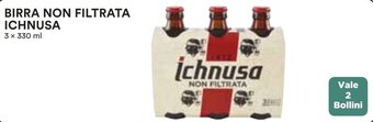 Coop BIRRA NON FILTRATA ICHNUSA 3 x 330 ml offerta