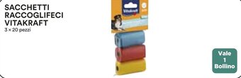 Coop SACCHETTI RACCOGLIFECI VITAKRAFT 3 x 20 pezzi offerta
