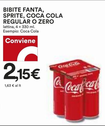 Coop BIBITE FANTA, SPRITE, COCA COLA REGULAR O ZERO lattina, 4 x 330 ml offerta