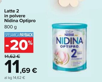 Latte 2 in polvere Nidina Optipro 800 g