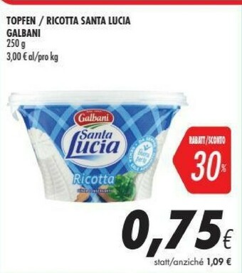 Coop Galbani Ricotta Santa Lucia 250 G(ml) offerta