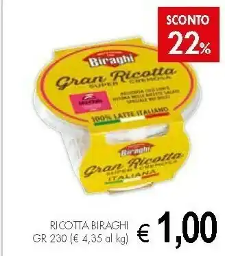 Crai Biraghi Ricotta offerta