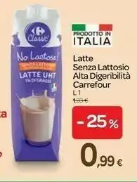 Carrefour Carrefour Latte Senza Lattosio Alta Digeribilita 1 L offerta