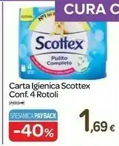Carrefour Scottex Carta Igienica 4 Rotoli offerta