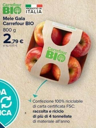 Carrefour Carrefour Mele Gala Bio 800 G offerta
