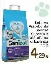 Carrefour Express Sanicat Lettiera Assorbente Superplus Al Profumo Di Lavanda 10 Lt offerta