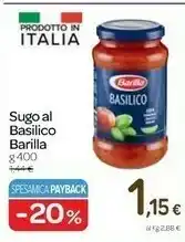 Carrefour Express Barilla Sugo Al Basilico offerta