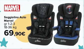 Carrefour Seggiolino Auto Marvel gr 1-2-3 18-36 kg offerta