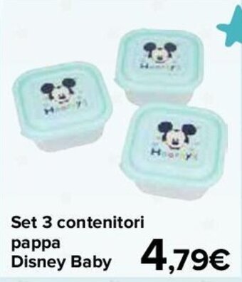 Carrefour Set 3 contenitori pappa Disney Baby offerta