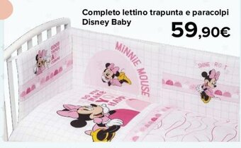 Carrefour Completo lettino trapunta e paracolpi Disney Baby offerta