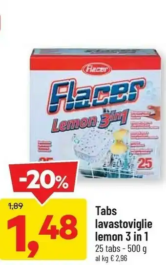 Flacer Tabs Lavastoviglie Lemon 3 In 1