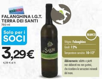 Ipercoop FALANGHINA I.G.T. TERRA DEI SANTI 750 ml offerta