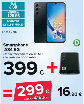 Carrefour SAMSUNG Smartphone A34 5G offerta