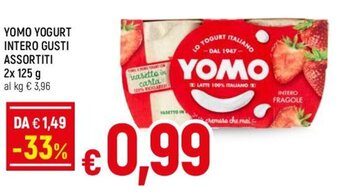 Famila YOMO YOGURT INTERO GUSTI ASSORTITI 2x 125 g offerta