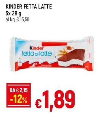 Famila KINDER FETTA LATTE 5x 28 g offerta