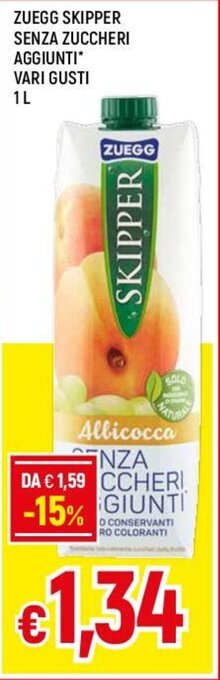 Famila ZUEGG SKIPPER SENZA ZUCCHERI AGGIUNTI* VARI GUSTI 1L offerta