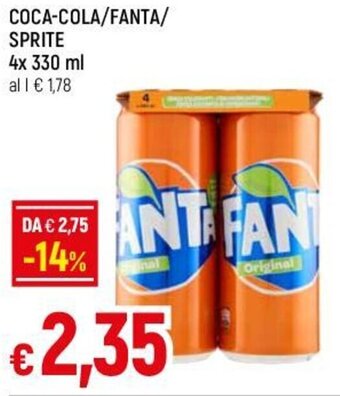 Famila COCA-COLA/FANTA/ SPRITE 4x 330 ml offerta