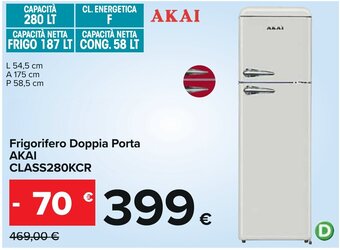 Carrefour Frigorifero Doppia Porta ΑΚΑΙ CLASS280KCR offerta