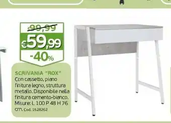 GRANCASA Scrivania Rox Con Cassetto offerta